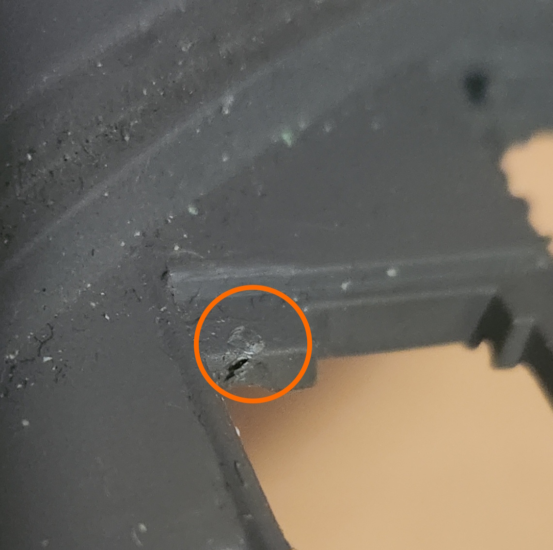 Centre console plastic notch removed